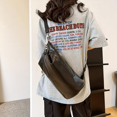 Niche Letter Embossed Crossbody Bag Large Capacity All Match