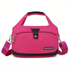 Zipper Shoulder Bag Top Handle Handbag Adjustable Strap