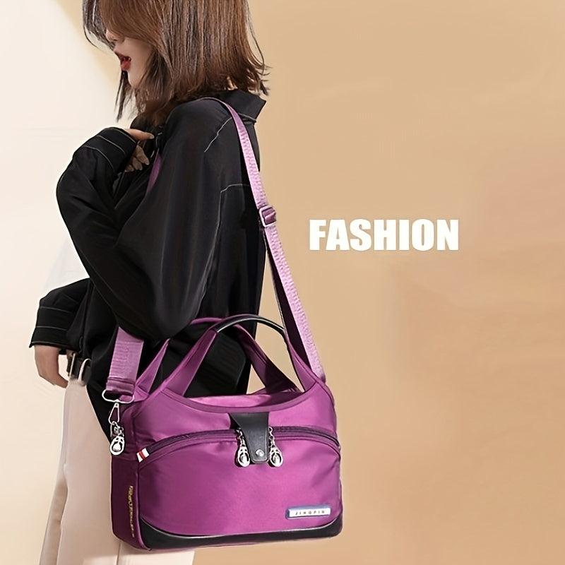 Zipper Shoulder Bag Top Handle Handbag Adjustable Strap