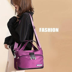 Zipper Shoulder Bag Top Handle Handbag Adjustable Strap