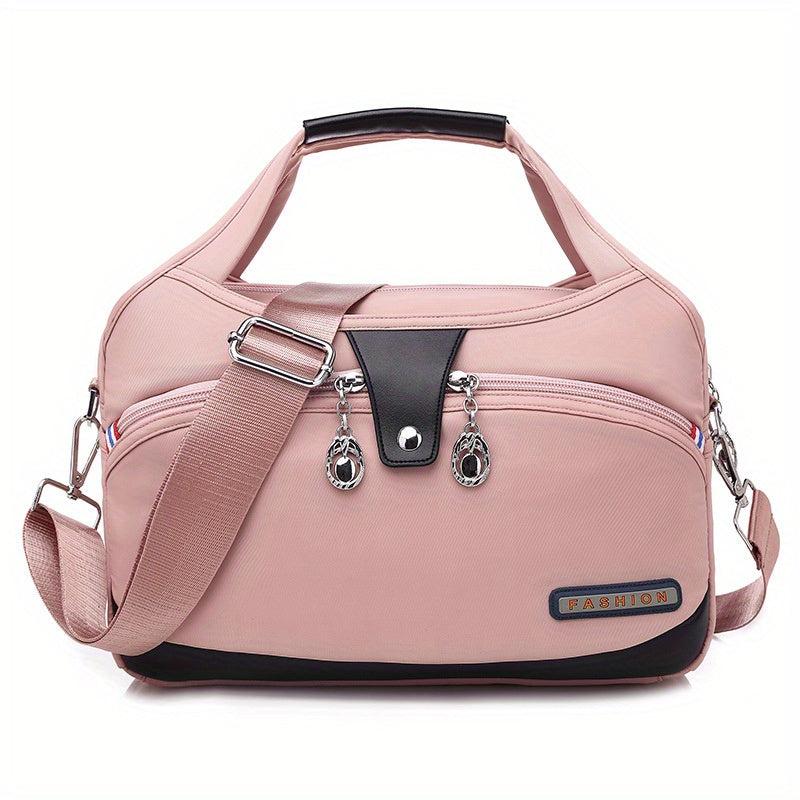 Zipper Shoulder Bag Top Handle Handbag Adjustable Strap