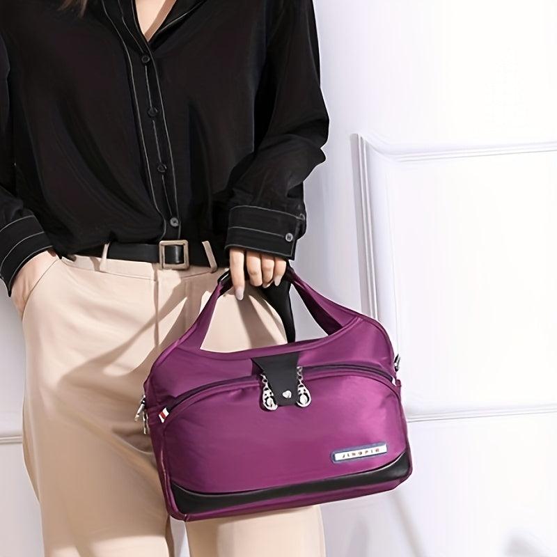 Zipper Shoulder Bag Top Handle Handbag Adjustable Strap