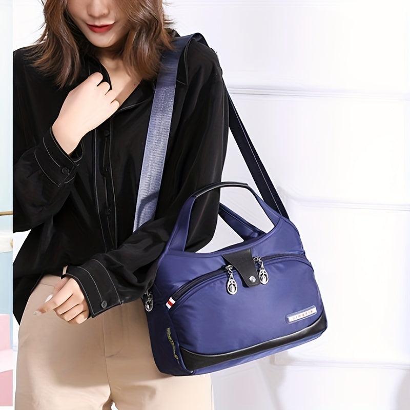 Zipper Shoulder Bag Top Handle Handbag Adjustable Strap