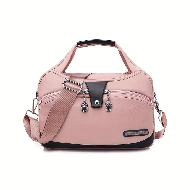 Zipper Shoulder Bag Top Handle Handbag Adjustable Strap