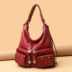 Retro Style Shoulder Bag with Pockets for Work & Travel