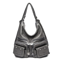 Retro Style Shoulder Bag with Pockets for Work & Travel