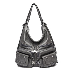Retro Style Shoulder Bag with Pockets for Work & Travel