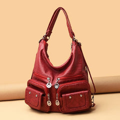 Retro Style Shoulder Bag with Pockets for Work & Travel