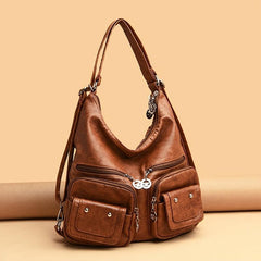 Retro Style Shoulder Bag with Pockets for Work & Travel
