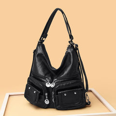 Retro Style Shoulder Bag with Pockets for Work & Travel