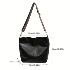 Retro Style Crossbody Bag Large Capacity Shoulder Bag Geometric Strap Hobo Bag