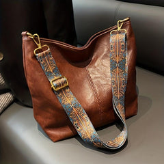 Retro Style Crossbody Bag Large Capacity Shoulder Bag Geometric Strap Hobo Bag