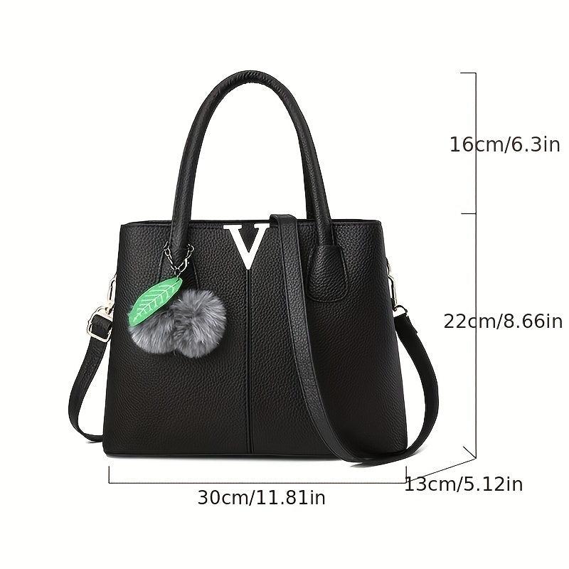 Large Capacity Tote Bag PU Leather Shoulder Bag