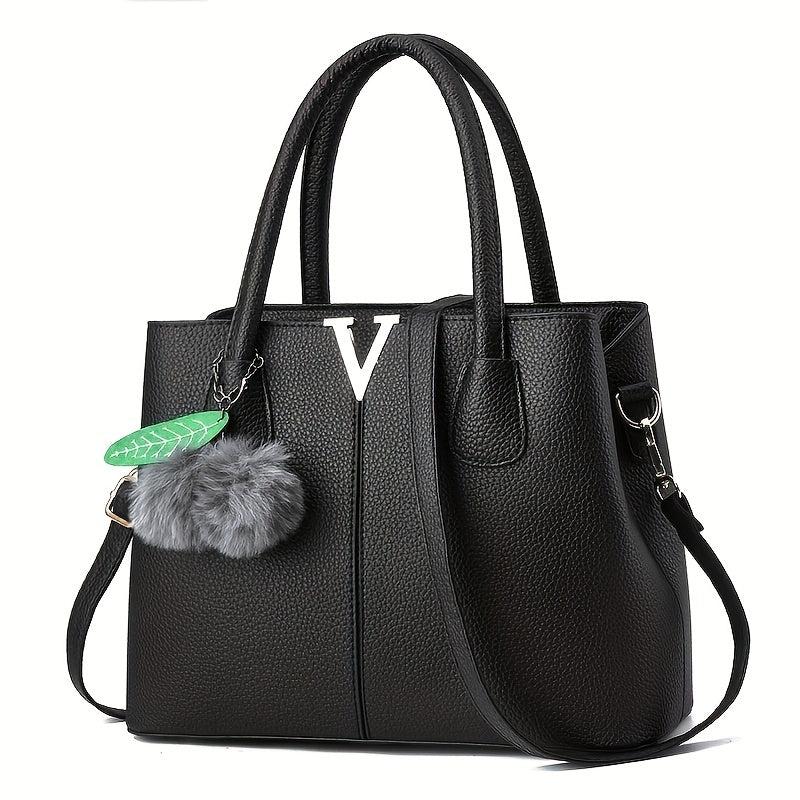 Large Capacity Tote Bag PU Leather Shoulder Bag