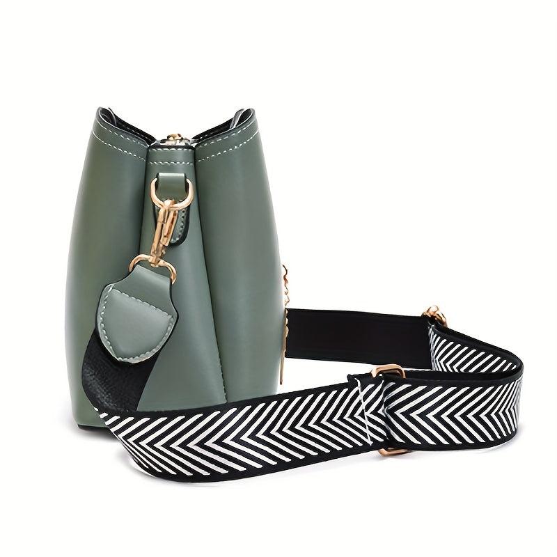 Butterfly Decor Crossbody Bag PU Leather Purse Women's Shoulder & Handbag