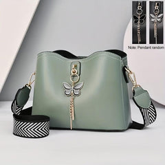 Butterfly Decor Crossbody Bag PU Leather Purse Women's Shoulder & Handbag
