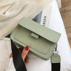 Mini Flap Crossbody Bag Wide Strap Purse Classic Shoulder Bag