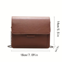 Mini Flap Crossbody Bag Wide Strap Purse Classic Shoulder Bag
