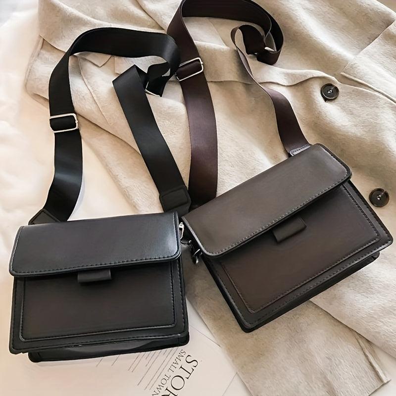 Mini Flap Crossbody Bag Wide Strap Purse Classic Shoulder Bag