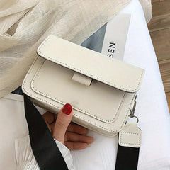Mini Flap Crossbody Bag Wide Strap Purse Classic Shoulder Bag
