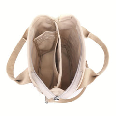 Minimalist Thickened Canvas Shoulder Bag Solid Canvas Crossbody Bag