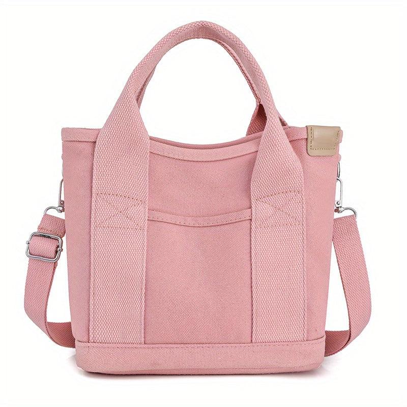 Minimalist Thickened Canvas Shoulder Bag Solid Canvas Crossbody Bag