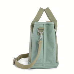 Minimalist Thickened Canvas Shoulder Bag Solid Canvas Crossbody Bag