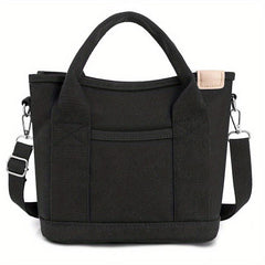 Minimalist Thickened Canvas Shoulder Bag Solid Canvas Crossbody Bag