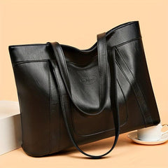 Vintage Tote Bag For Women Large Capacity Shoulder Bag Faux Leather Handbag