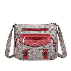 Heart Decor Waterproof Satchel Bag, Retro Style Crossbody Bag