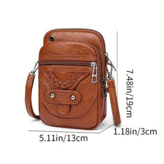 Vintage Shoulder Phone Bag Mini Zipper Crossbody Bag Casual Coin Purse