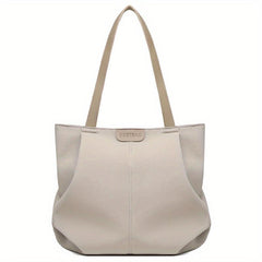 Solid Canvas Tote Bag Casual Foldable Shoulder Handbag