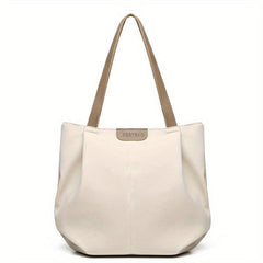 Solid Canvas Tote Bag Casual Foldable Shoulder Handbag