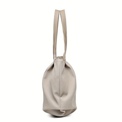 Solid Canvas Tote Bag Casual Foldable Shoulder Handbag