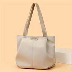 Solid Canvas Tote Bag Casual Foldable Shoulder Handbag