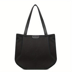 Solid Canvas Tote Bag Casual Foldable Shoulder Handbag