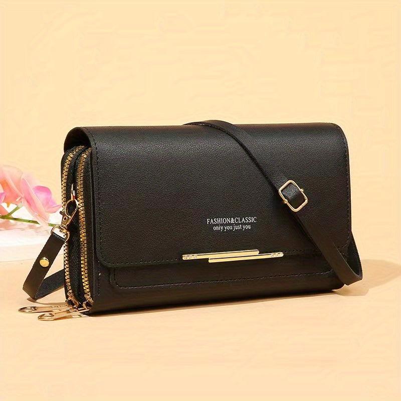 Textured PU Leather Crossbody Phone Bag