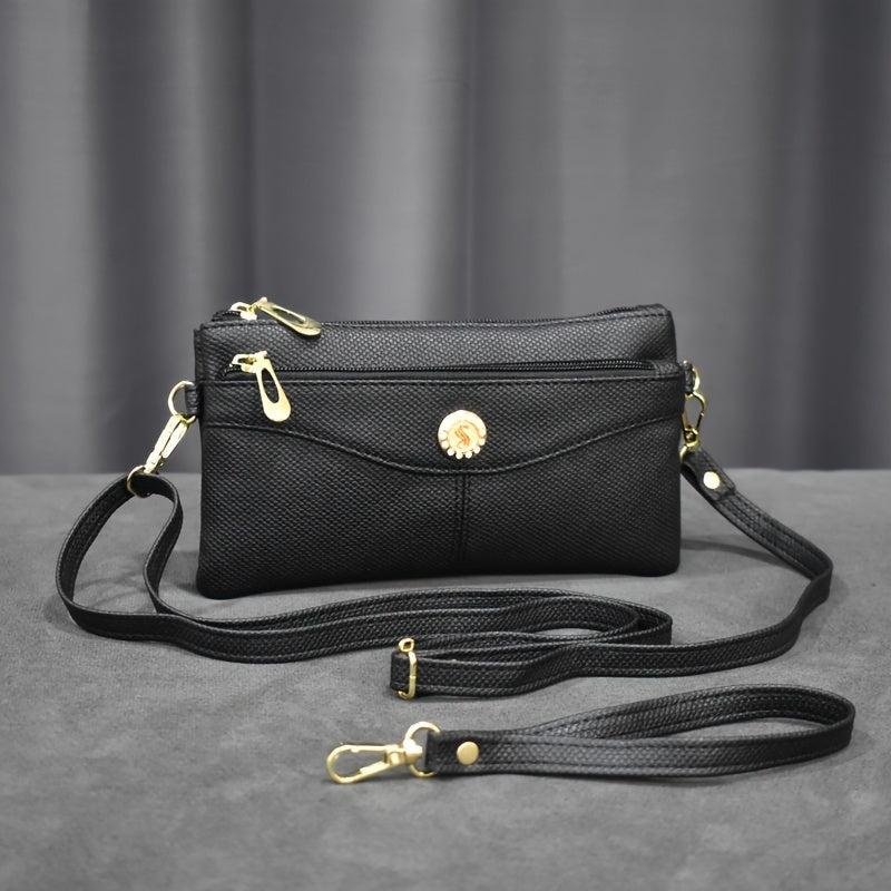 Metal Decor Clutch Purse Crossbody Bag Wristlet Phone Bag 8 3 4 3 0 6 inch