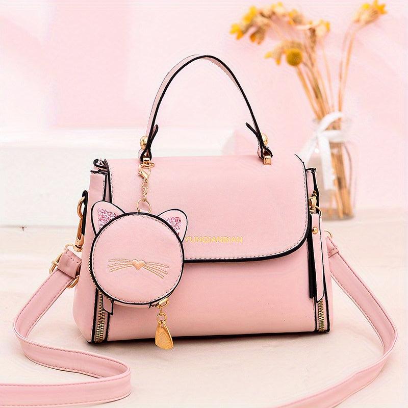 Minimalist Satchel Crossbody Bag for Work with Mini Purse
