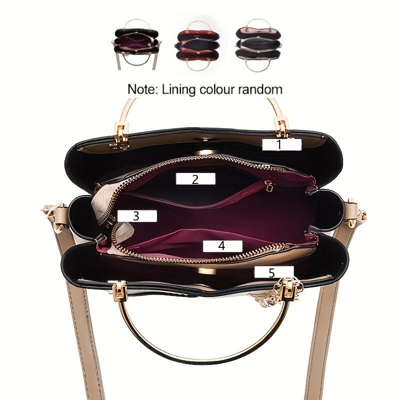 Contrast Crossbody Bag Tassel Decor Shoulder Bag Women's Top Ring