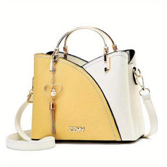 Contrast Crossbody Bag Tassel Decor Shoulder Bag Women's Top Ring