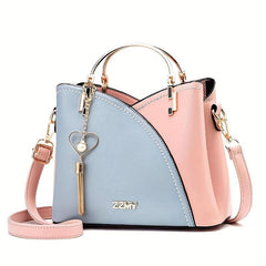 Contrast Crossbody Bag Tassel Decor Shoulder Bag Women's Top Ring