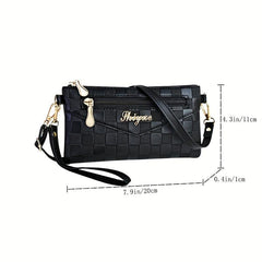Plaid Embossed Crossbody Bag Clutch Purse Square Wrist Bag