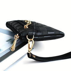 Plaid Embossed Crossbody Bag Clutch Purse Square Wrist Bag