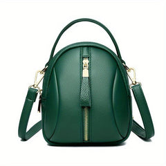 Minimalist Solid Shoulder Bag Zipper Crossbody Purse for Shopping