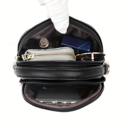 Minimalist Solid Shoulder Bag Zipper Crossbody Purse for Shopping