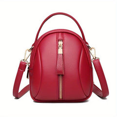 Minimalist Solid Shoulder Bag Zipper Crossbody Purse for Shopping