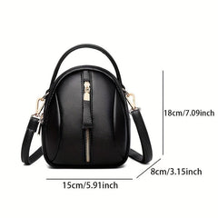 Minimalist Solid Shoulder Bag Zipper Crossbody Purse for Shopping