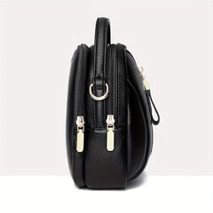 Minimalist Solid Shoulder Bag Zipper Crossbody Purse for Shopping