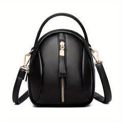 Minimalist Solid Shoulder Bag Zipper Crossbody Purse for Shopping
